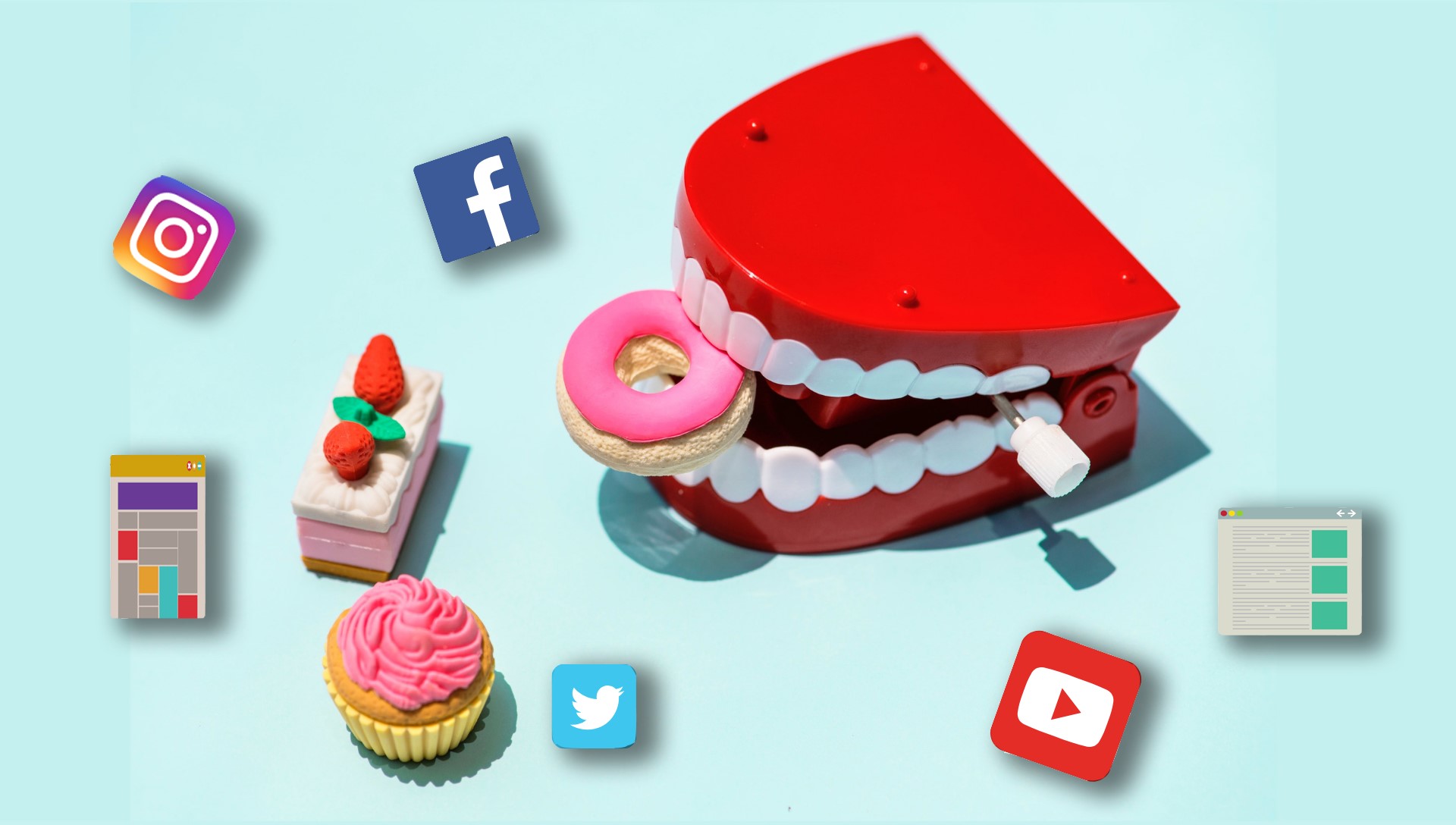 Image depicting how content marketing firms create snackable content for social media platforms