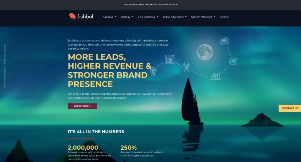 fishbat Digital Marketing Agency homepage