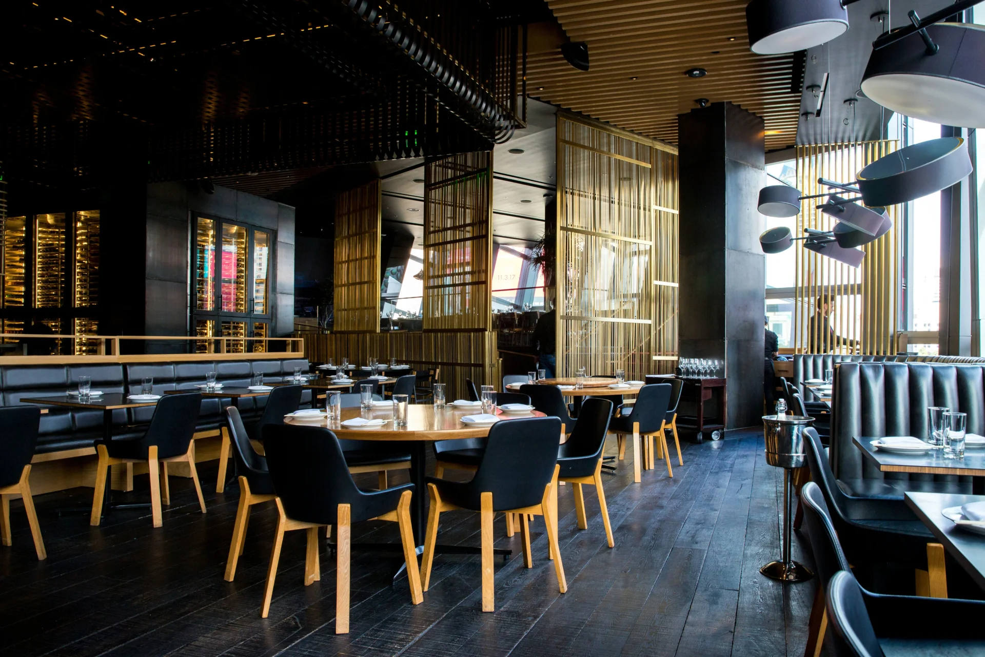 Modern restaurant interior with tables and chairs, ideal for showcasing best restaurant social media campaigns.