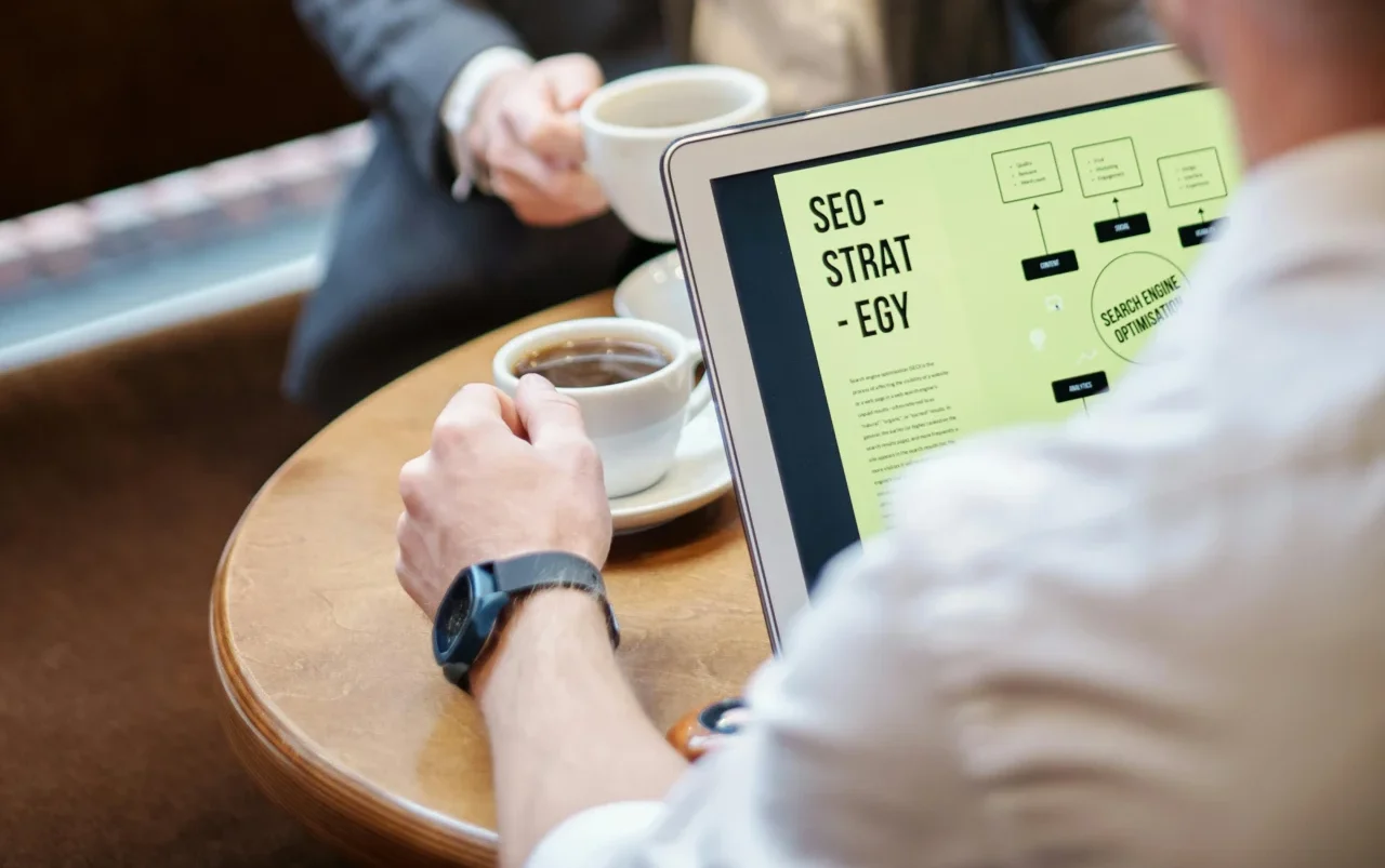 Business meeting discussing local citation consistency impact on local SEO strategy.