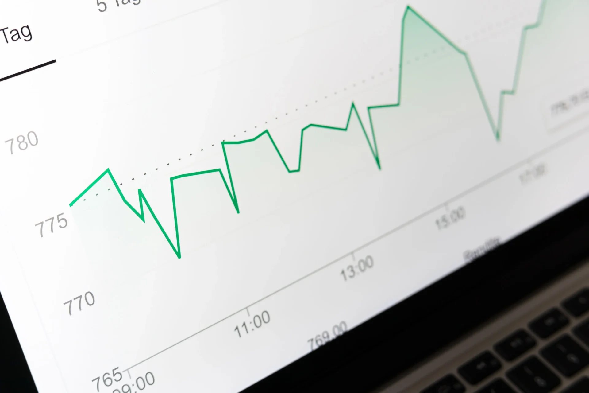 Business professional reviewing multi-chart analytics dashboard on laptop — how to structure data for AI search.
