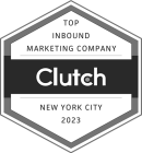 Clutch 2023 Top Inbound Marketing Company in New York City Award